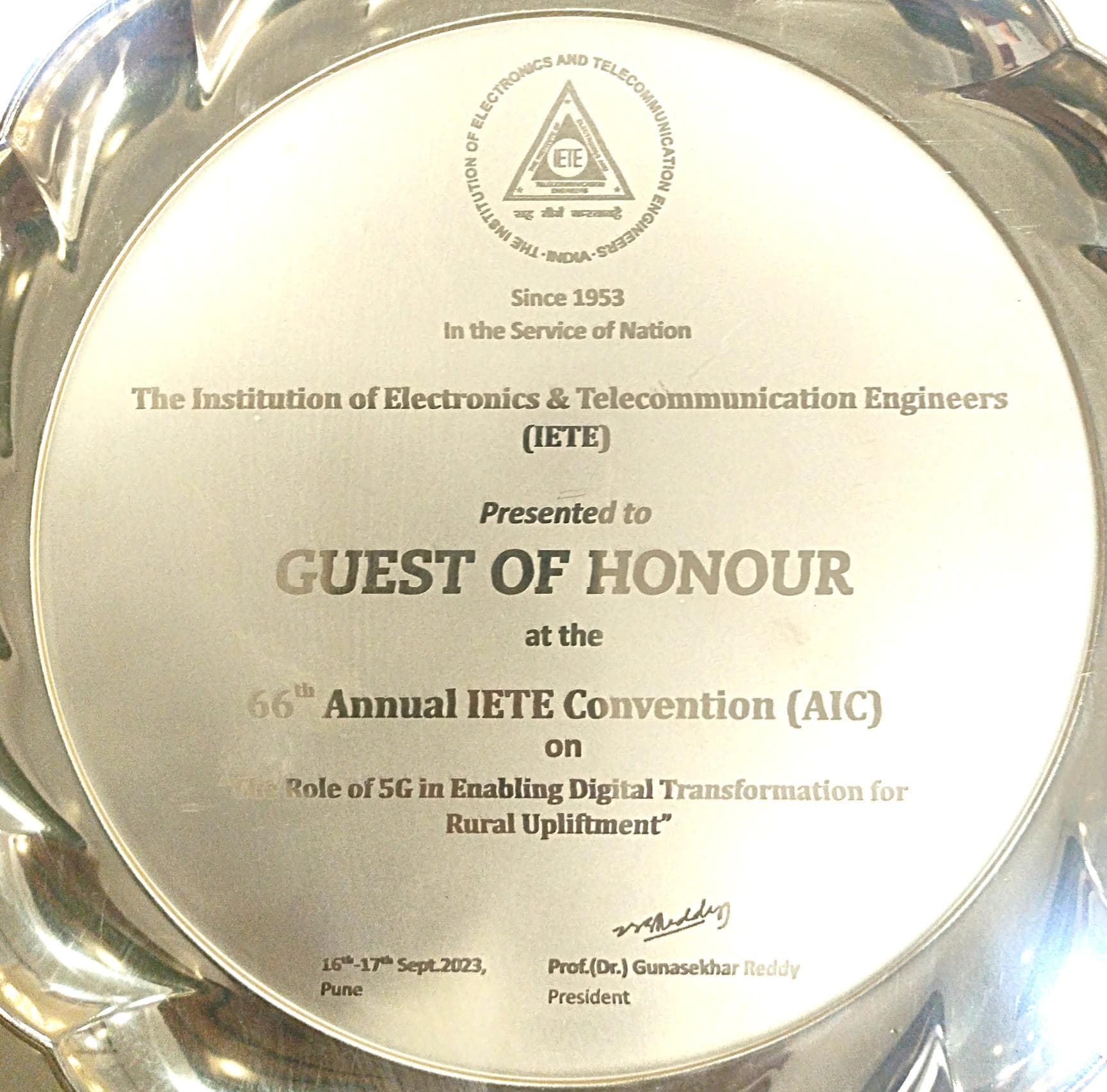 IETE Guest of Honour